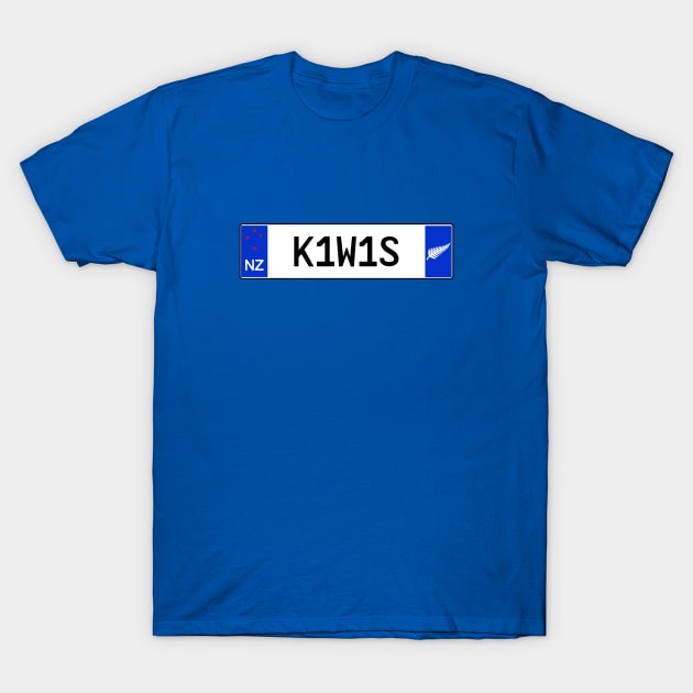 New Zealand kiwis car license plate T-Shirt by Travellers